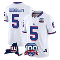 Mdoa NY.Giants #5 Kayvon Thibodeaux Player White 100th Season & State Patch Vapor Limited Home Game Stitched Jerseys