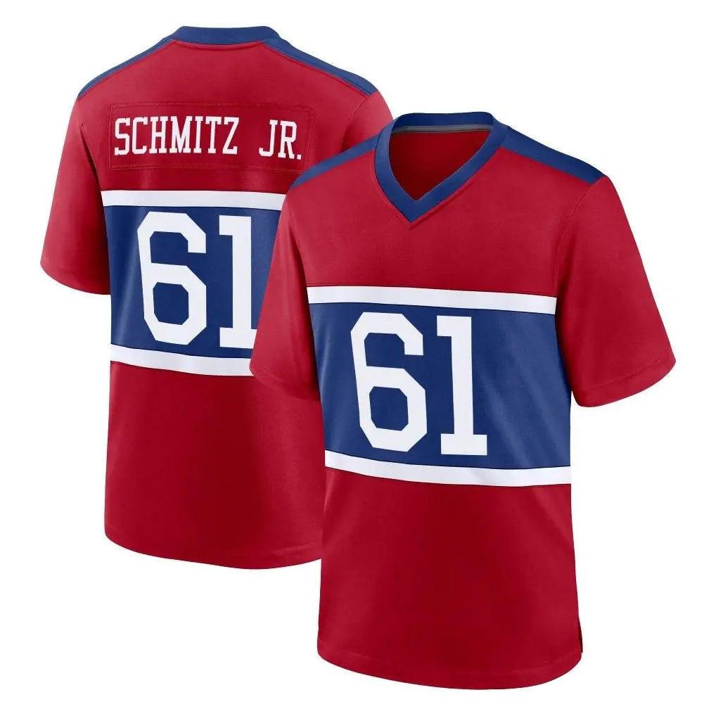 Mdoa NY.Giants #61 John Michael Schmitz Jr. Player Red Century Home Game Stitched Jerseys