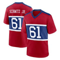 Mdoa NY.Giants #61 John Michael Schmitz Jr. Player Red Century Home Game Stitched Jerseys