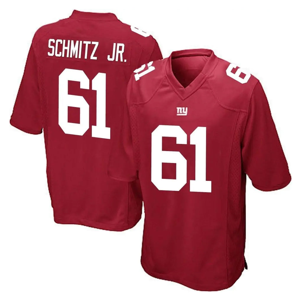 Mdoa NY.Giants #61 John Michael Schmitz Jr. Player Red Home Game Stitched Jerseys