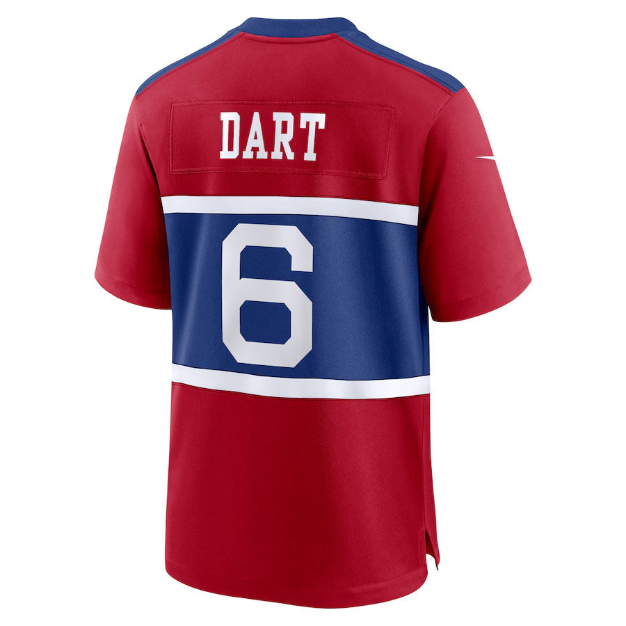 Mdoa NY.Giants #6 Jaxson Dart Player Red Alternate Century Red Game Stitched Jerseys
