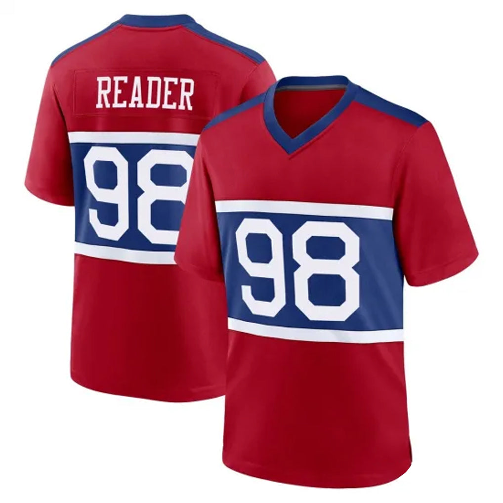 Mdoa NY.Giants #98 DJ Reader Player Red Century Home Game Stitched Jerseys