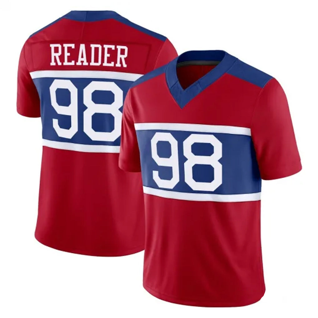 Mdoa NY.Giants #98 DJ Reader Player Red Century Vapor F.U.S.E. Home Game Stitched Jerseys