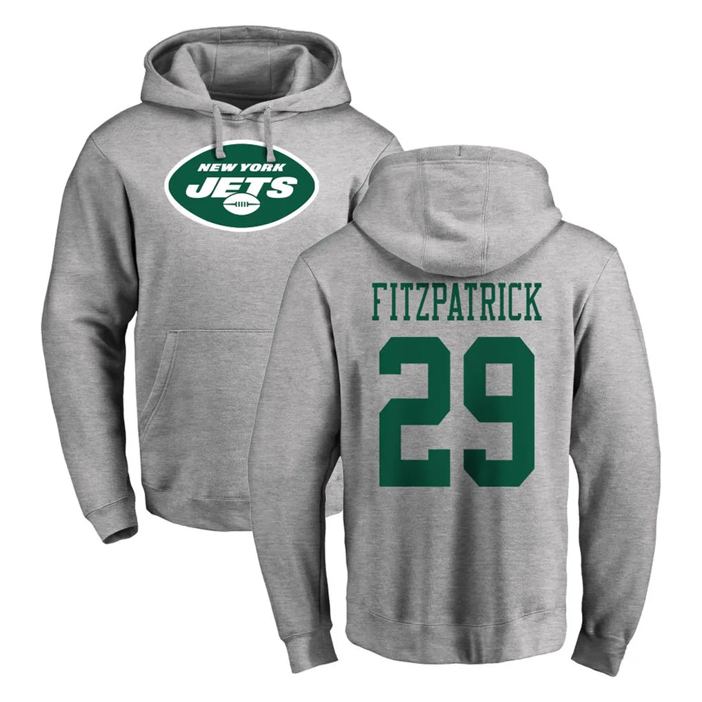 Mdoa NY.Jets #29 Minkah Fitzpatrick Player Gray LOGO Pullover Hoodies Limited Game Stitched Jerseys