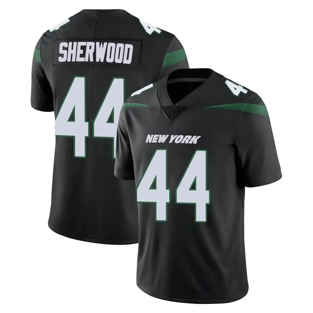 Mdoa NY.Jets #44 Jamien Sherwood Player Stealth Black Limited Vapor Home Game Stitched Jerseys