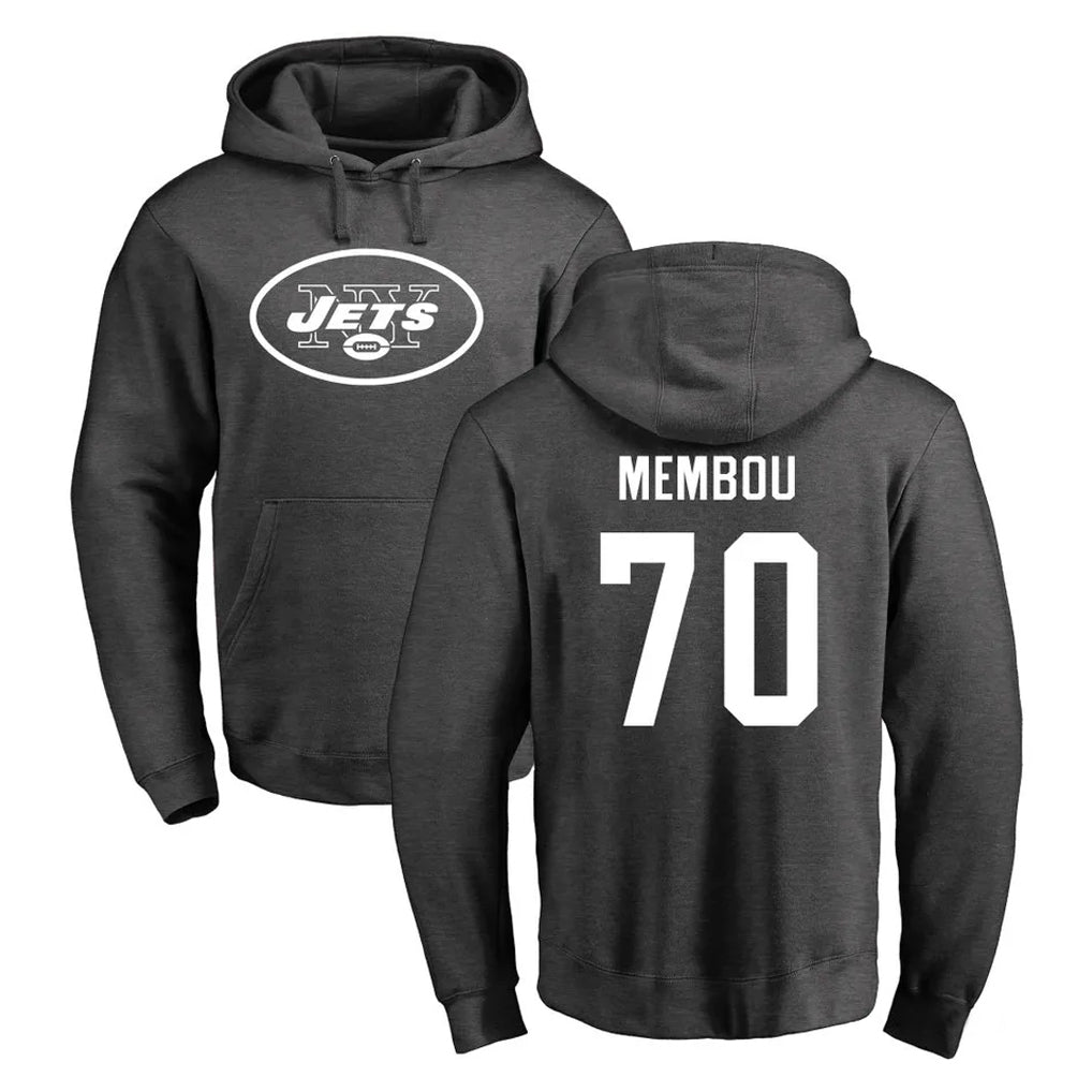 Mdoa NY.Jets #70 Armand Membou Player Gray Pullover Hoodies Limited Game Stitched Jerseys