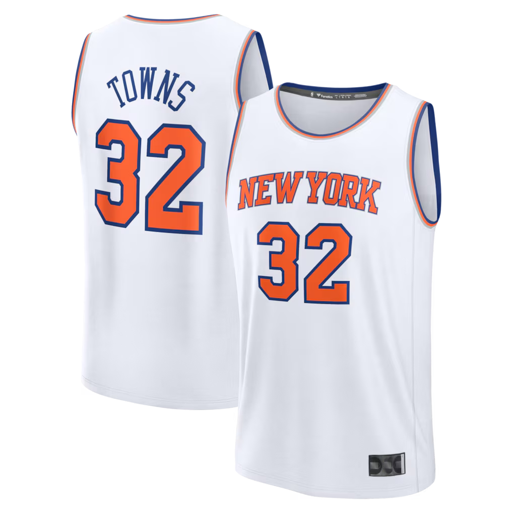 Mdoa NY.Knicks #32 Karl-Anthony Towns  White Fast Break Replica Player Jerseys - Association Edition