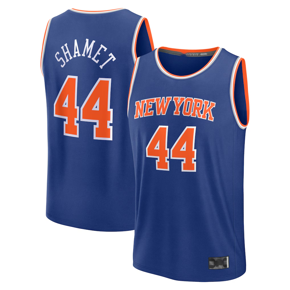 Mdoa NY.Knicks #44 Landry Shamet Blue Fast Break Replica Player Stitched Jerseys- Icon Edition