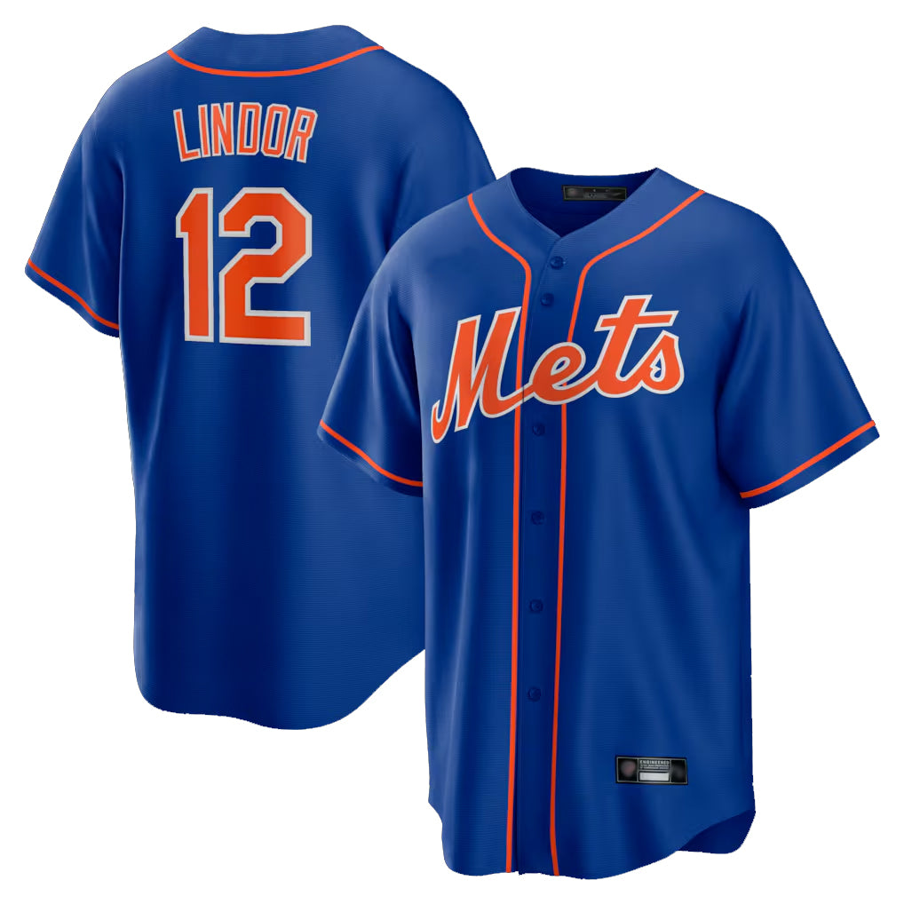 Mdoa NY.Mets #12 Francisco Lindor Player Royal Home Game Stitched Jerseys