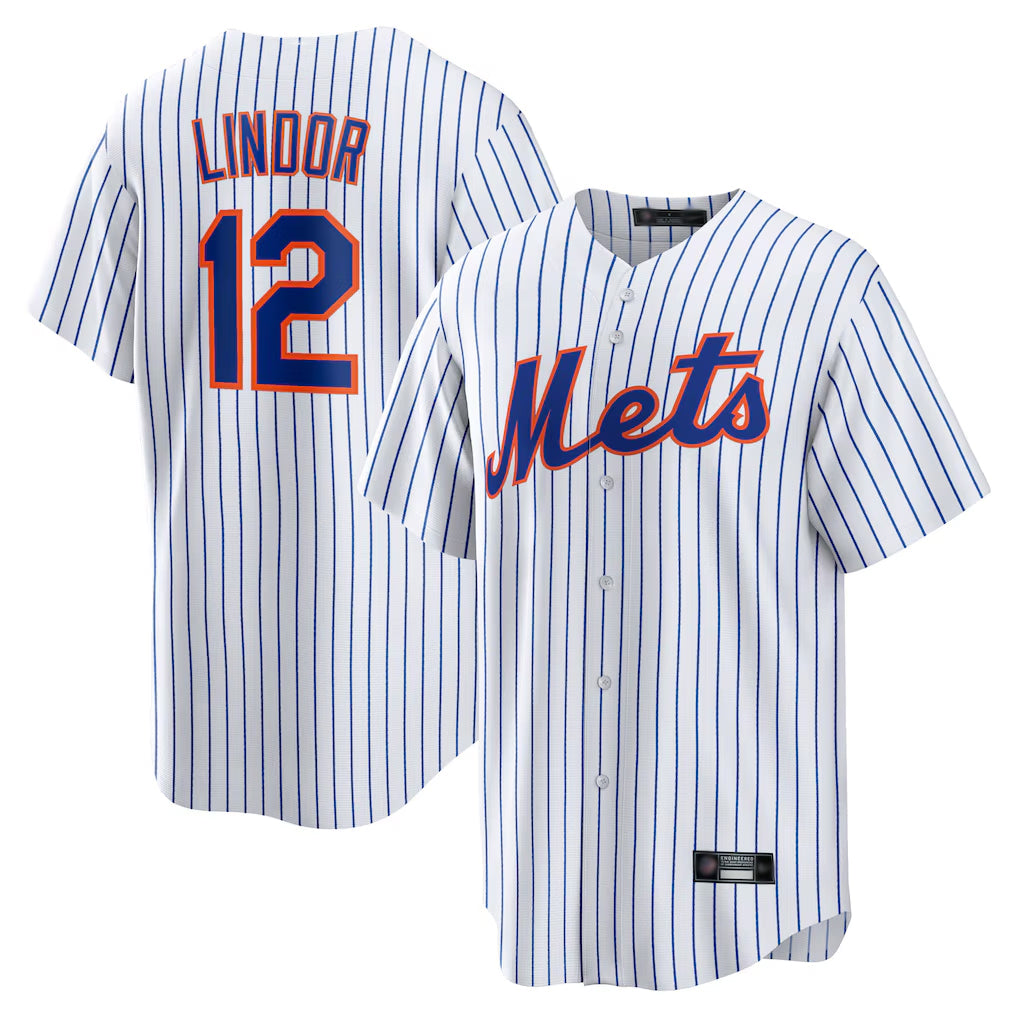Mdoa NY.Mets #12 Francisco Lindor Player White Home Game Stitched Jerseys