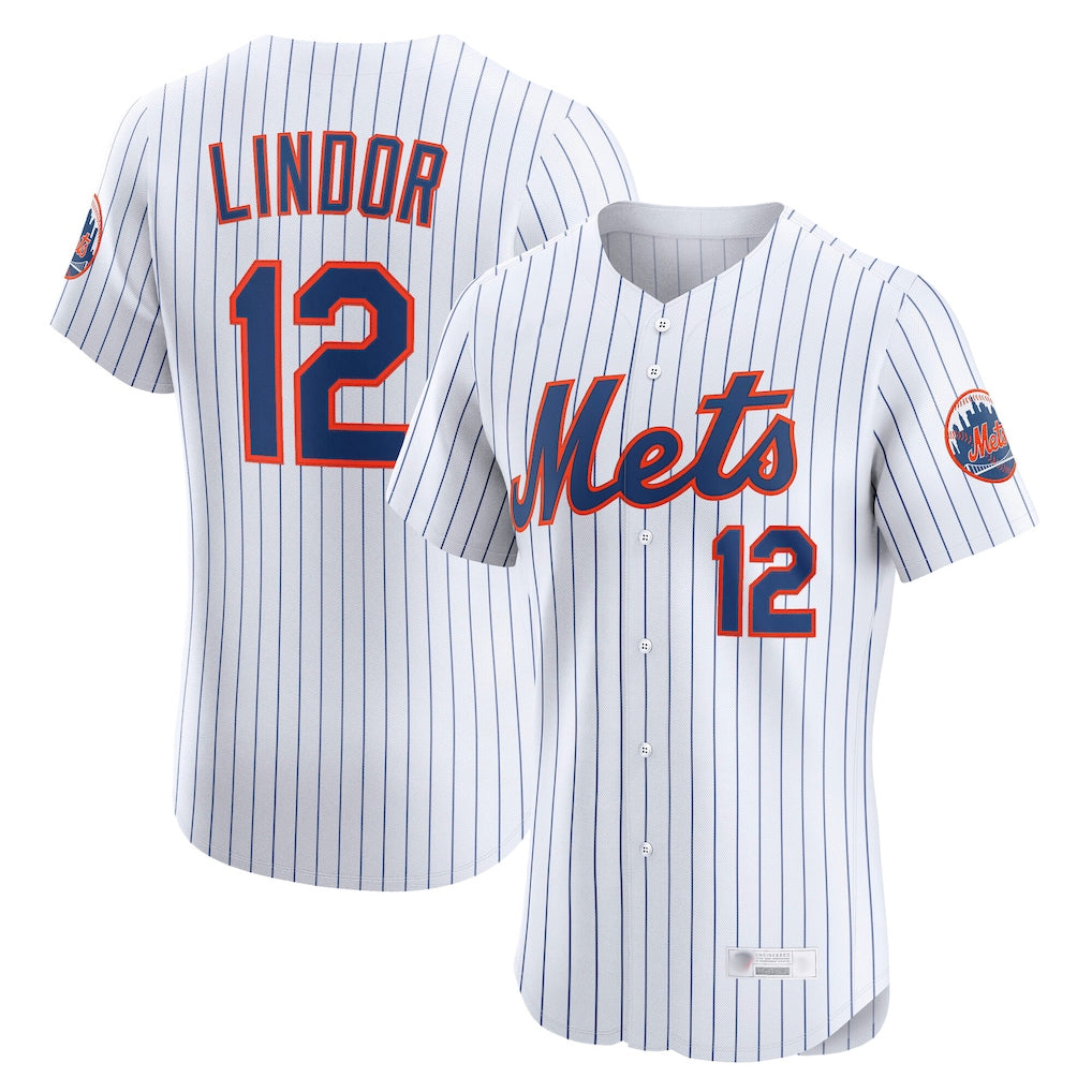 Mdoa NY.Mets #12 Francisco Lindor Player White Home Limited Elite Stitched Jerseys