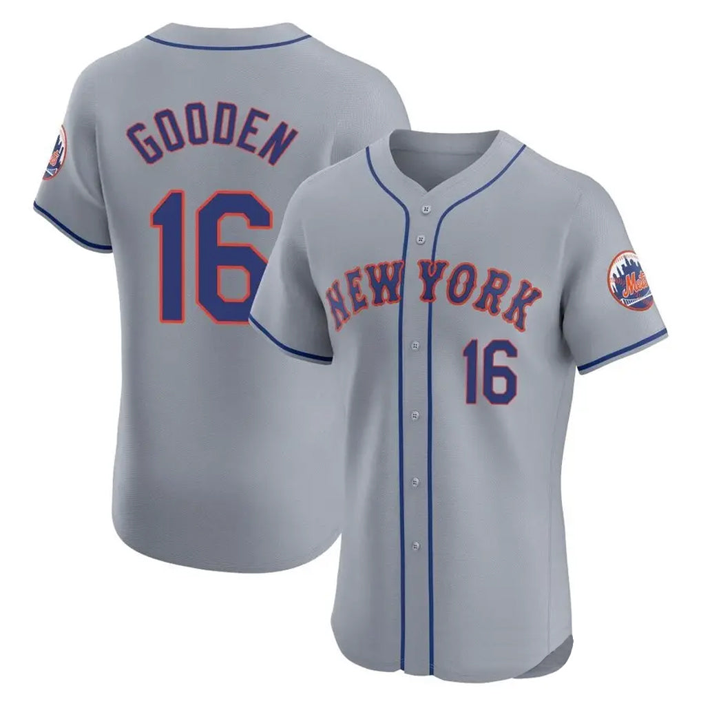 Mdoa NY.Mets #16 Dwight Gooden Player Gray Road Limited Elite Home Stitched Jerseys