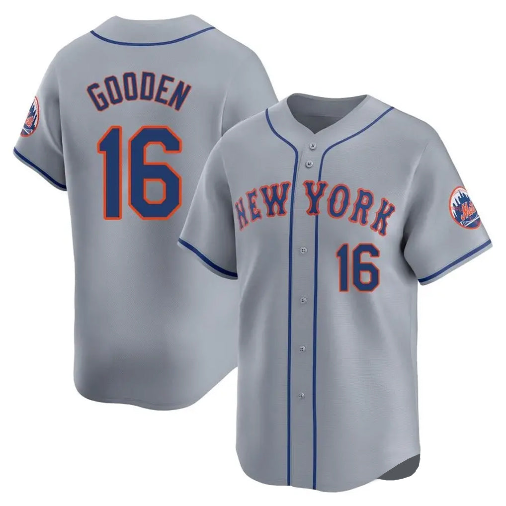 Mdoa NY.Mets #16 Dwight Gooden Player Gray Road Limited Home Stitched Jerseys