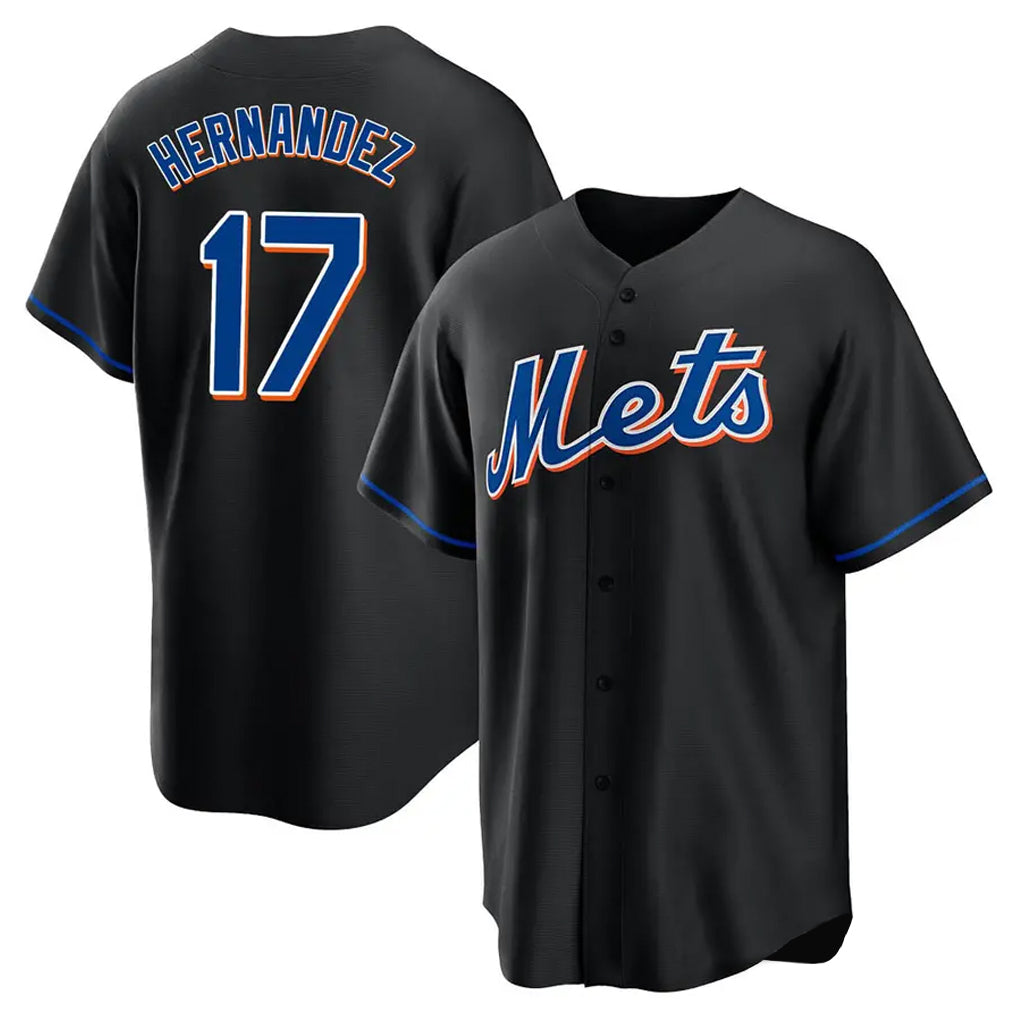Mdoa NY.Mets #17 Keith Hernandez Player Black Replica Home Game Stitched Jerseys
