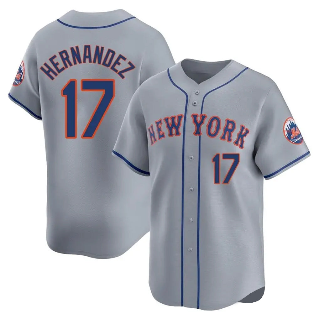 Mdoa NY.Mets #17 Keith Hernandez Player Gray Road Limited Home Stitched Jerseys
