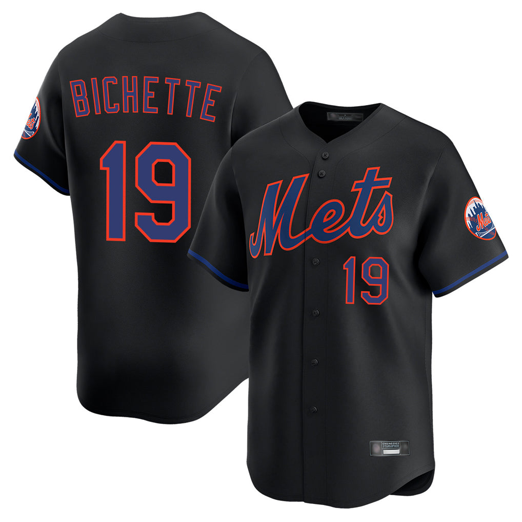 Mdoa NY.Mets #19 Bo Bichette Player Black Alternate Home Limited Stitched Jerseys