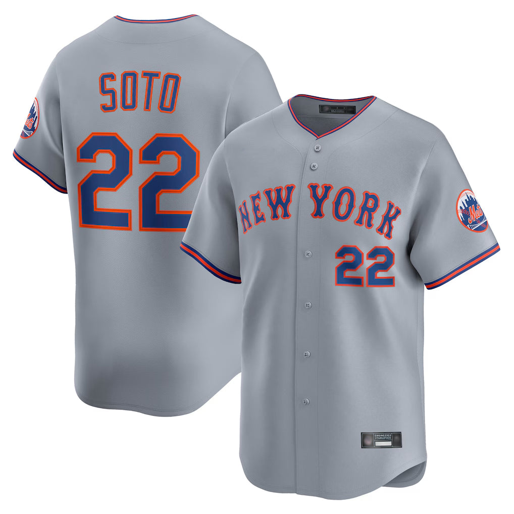 Mdoa NY.Mets #22 Juan Soto Player Gray Road Limited Home Stitched Jerseys