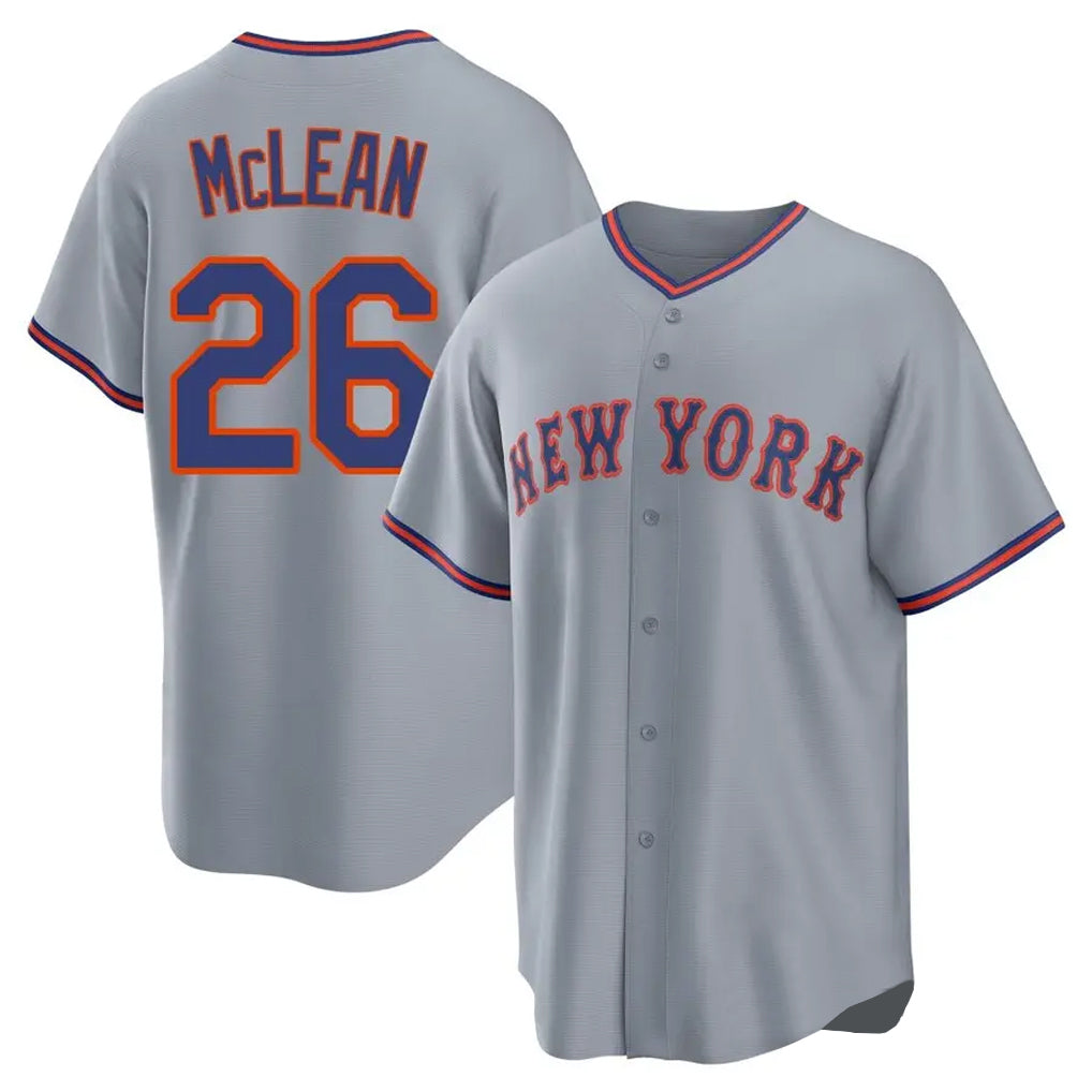 Mdoa NY.Mets #26 Nolan McLean Player Gray Road Home Game Stitched Jerseys