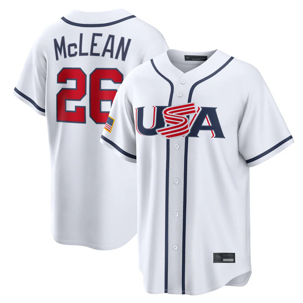 Mdoa NY.Mets #26 Nolan McLean Player White USA 2026 World Classic Home Limited Stitched Jerseys