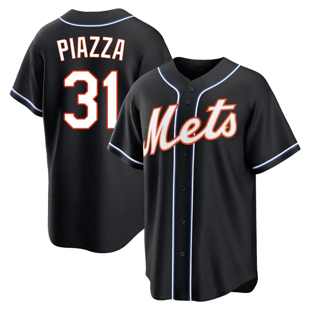 Mdoa NY.Mets #31 Mike Piazza Player Black Fashion Out Game Stitched Jerseys