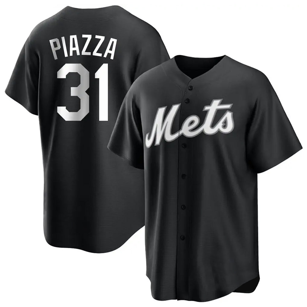 Mdoa NY.Mets #31 Mike Piazza Player Black Home Game Stitched Jerseys
