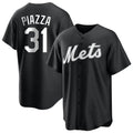 Mdoa NY.Mets #31 Mike Piazza Player Black Home Game Stitched Jerseys