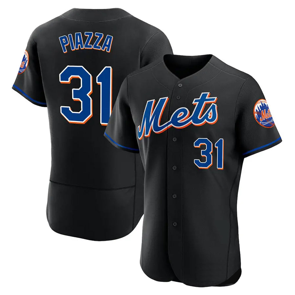 Mdoa NY.Mets #31 Mike Piazza Player Black Replica Home Limited Elite Stitched Jerseys