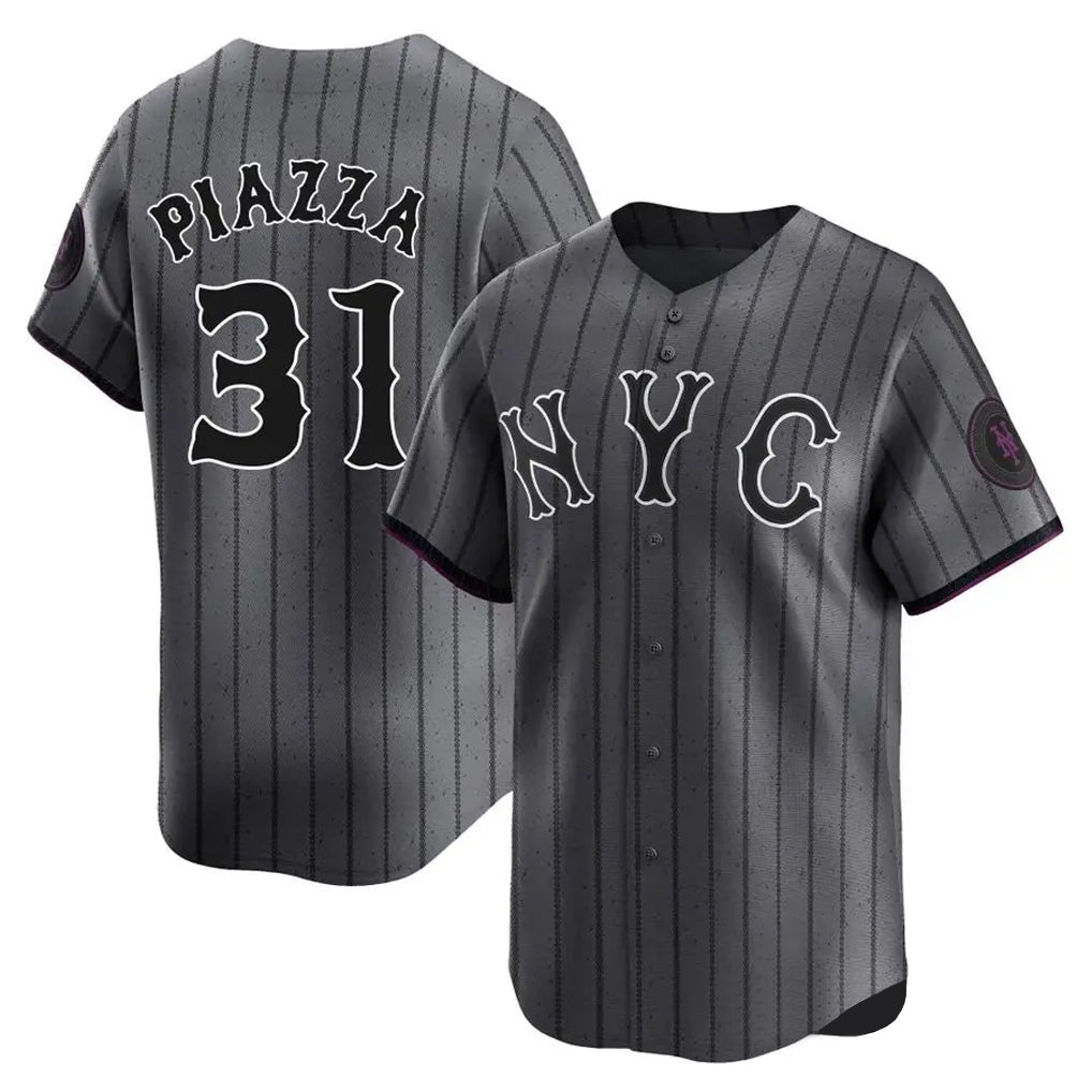 Mdoa NY.Mets #31 Mike Piazza Player Gray City Connect Limited Stitched Jerseys