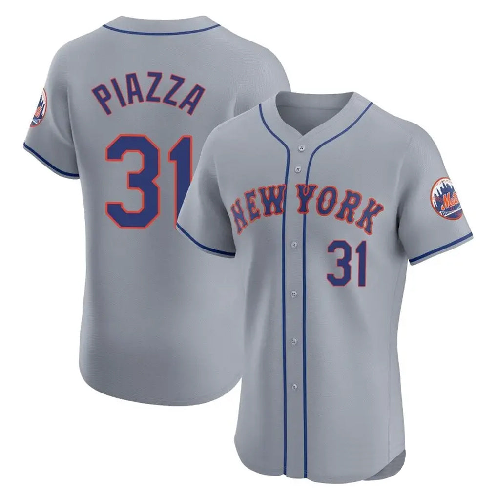 Mdoa NY.Mets #31 Mike Piazza Player Gray Road Limited Elite Home Stitched Jerseys