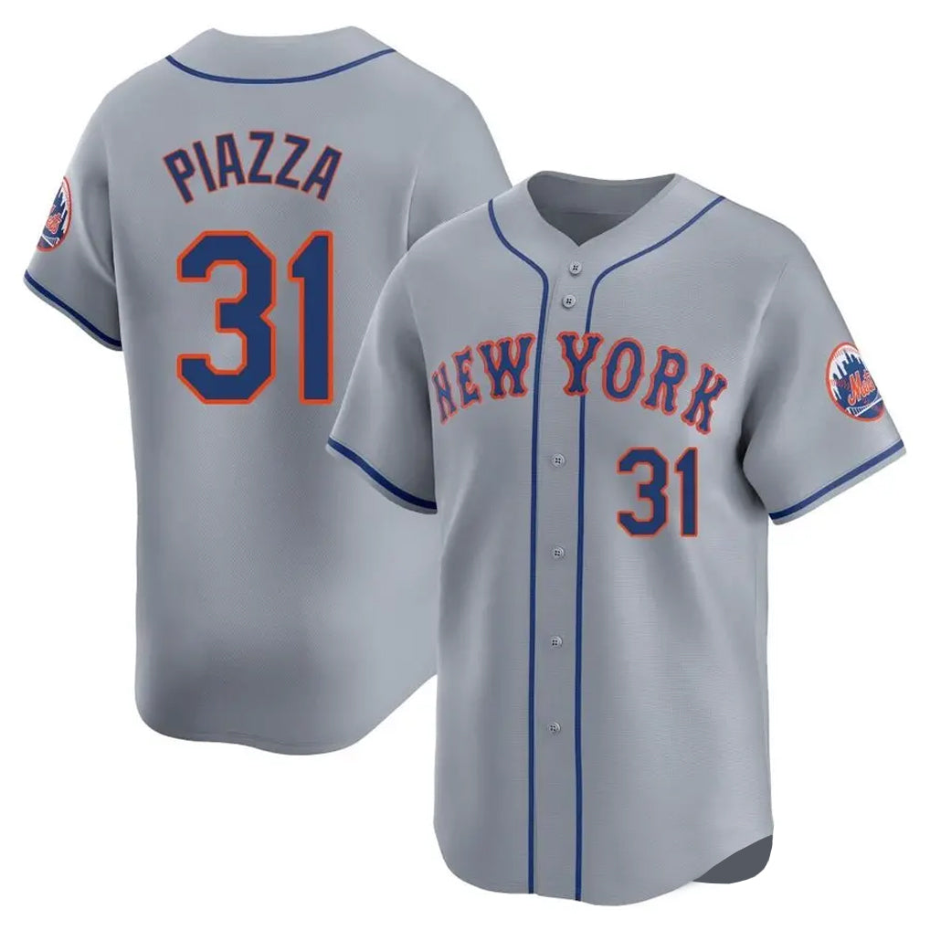 Mdoa NY.Mets #31 Mike Piazza Player Gray Road Limited Home Stitched Jerseys