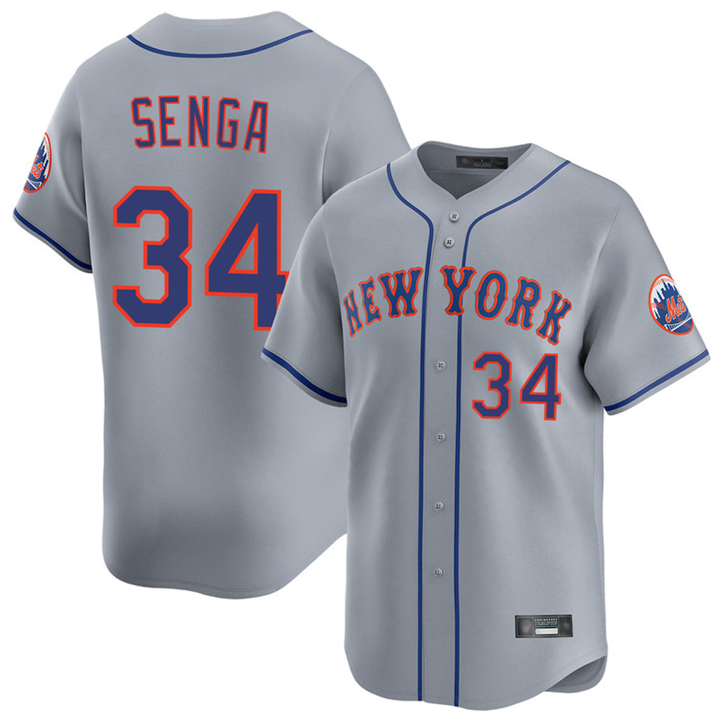Mdoa NY.Mets #34 Kodai Senga Player Gray Road Limited Home Stitched Jerseys