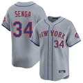 Mdoa NY.Mets #34 Kodai Senga Player Gray Road Limited Home Stitched Jerseys