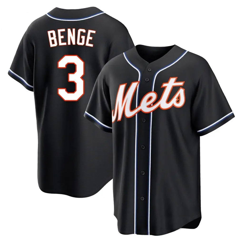 Mdoa NY.Mets #3 Carson Benge Player Black Fashion Out Game Stitched Jerseys