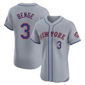 Mdoa NY.Mets #3 Carson Benge Player Gray Road Limited Elite Home Stitched Jerseys