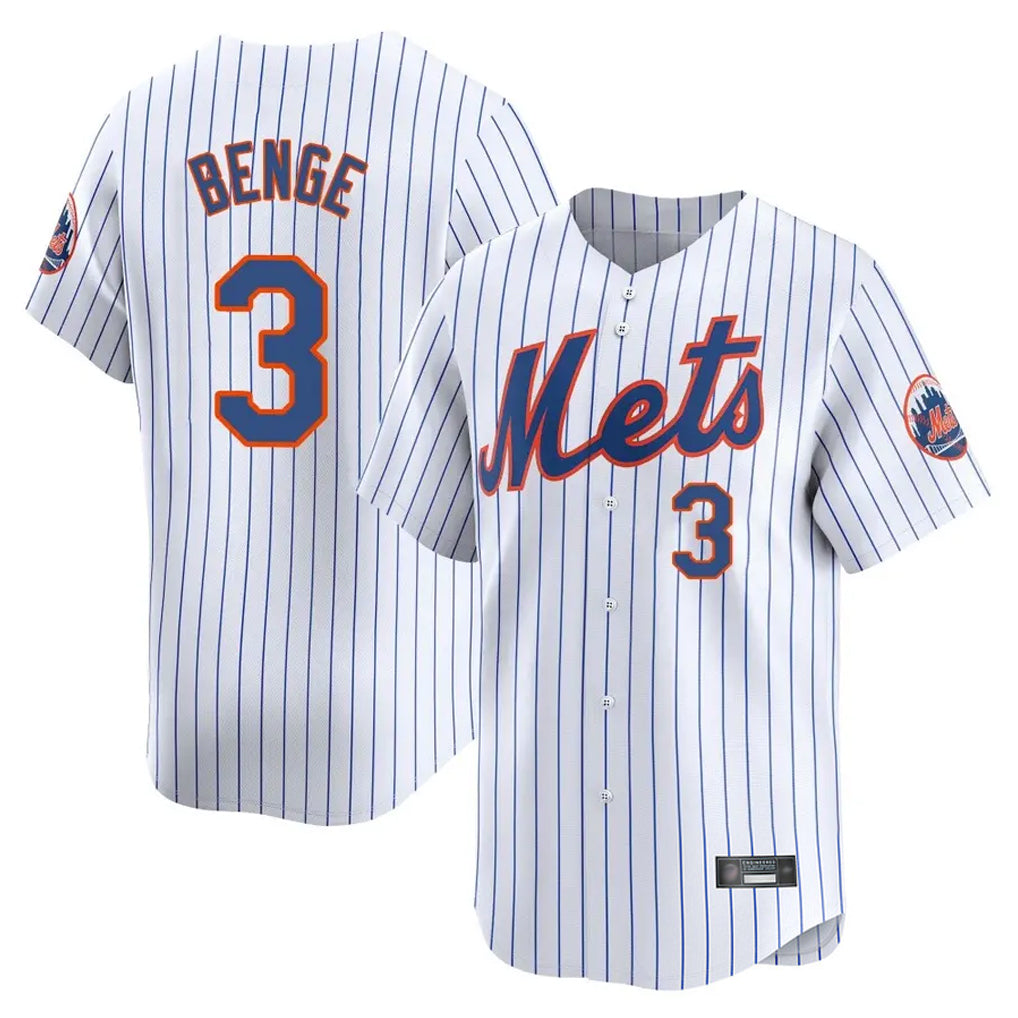 Mdoa NY.Mets #3 Carson Benge Player White Home Replica Stitched Jerseys