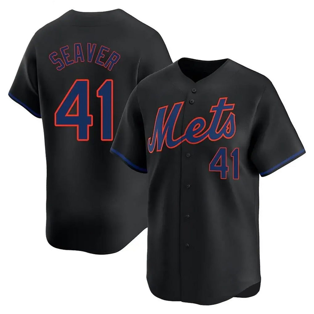 Mdoa NY.Mets #41 Tom Seaver Player Black Alternate Home Limited Stitched Jerseys