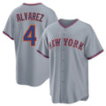 Mdoa NY.Mets #4 Francisco Alvarez Player Gray Road Home Game Stitched Jerseys
