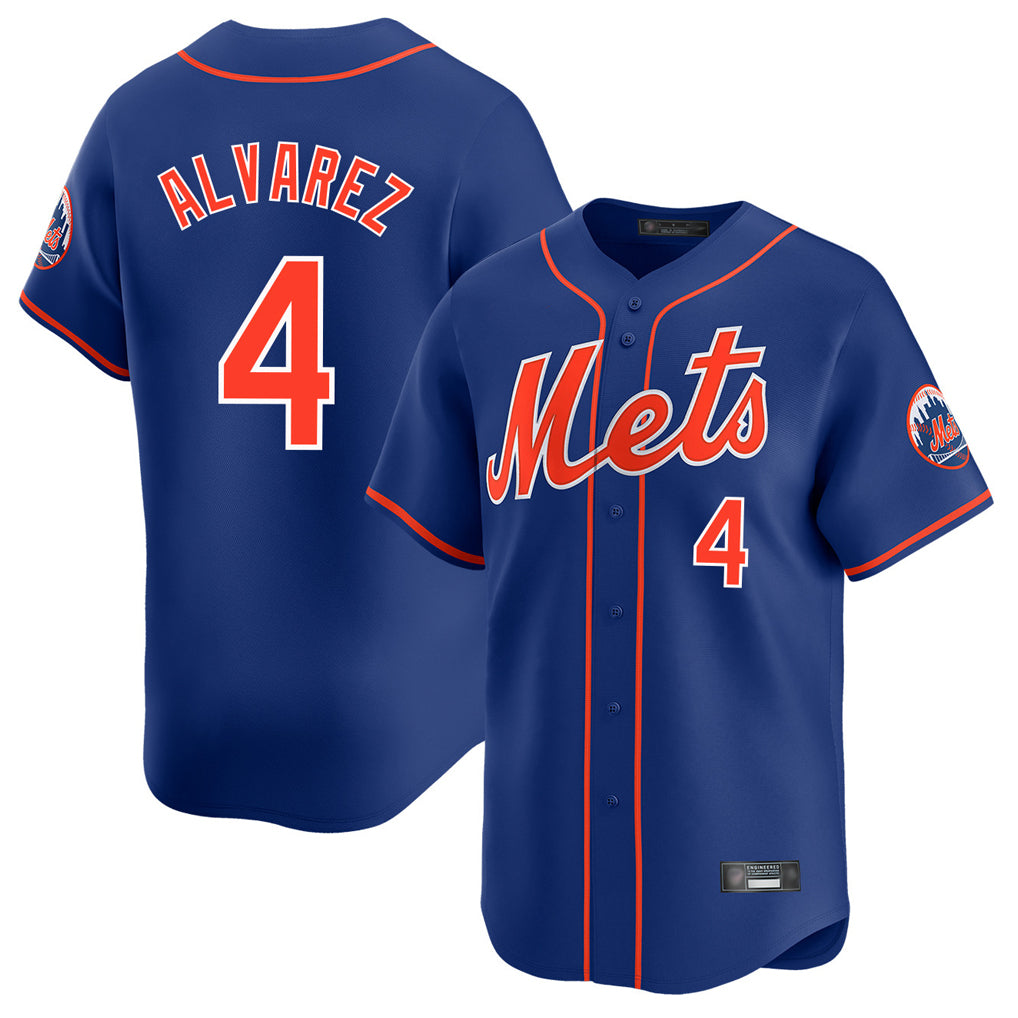 Mdoa NY.Mets #4 Francisco Alvarez Player Royal Home Limited Stitched Jerseys