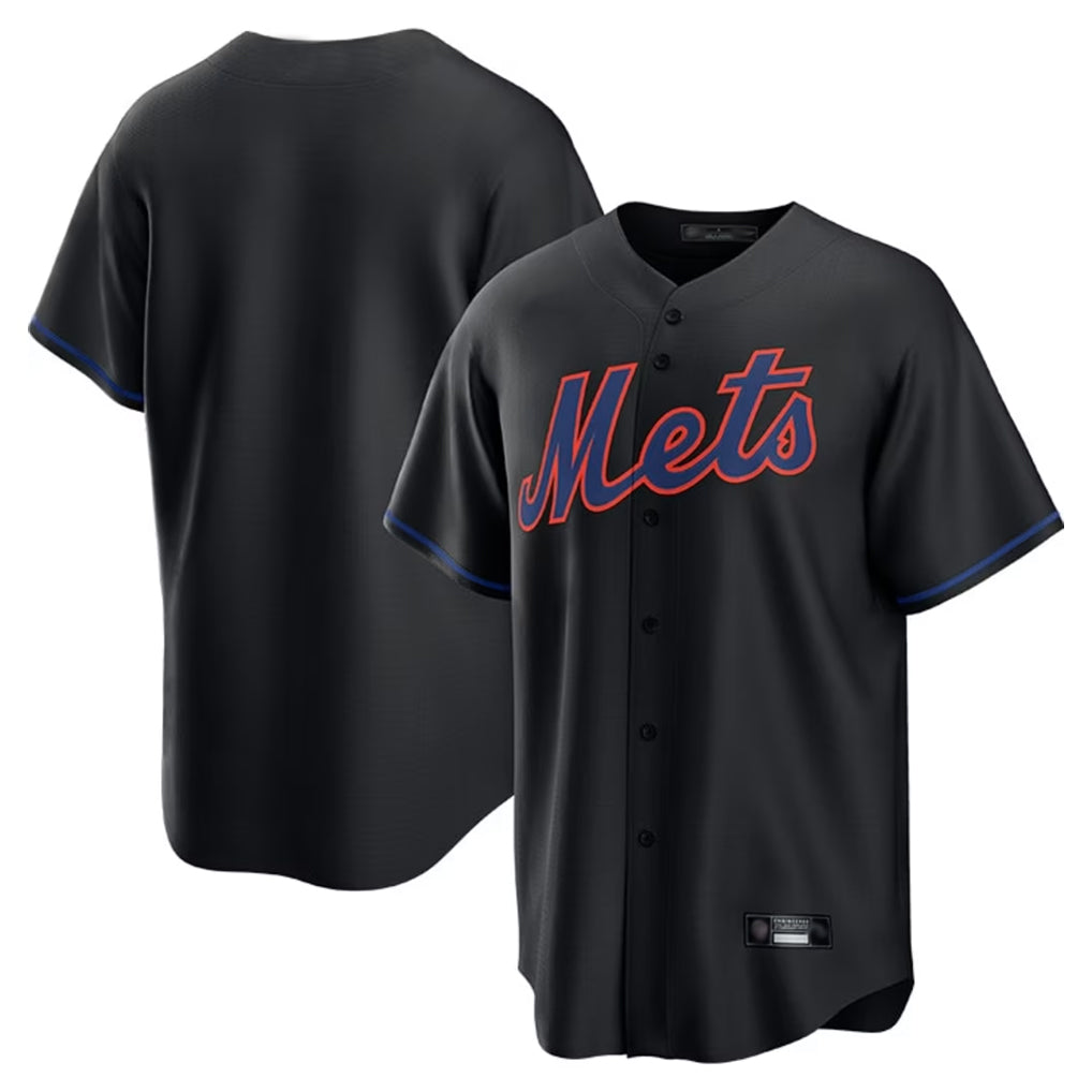 Mdoa NY.Mets Blank Player Black Alternate Home Game Stitched Jerseys