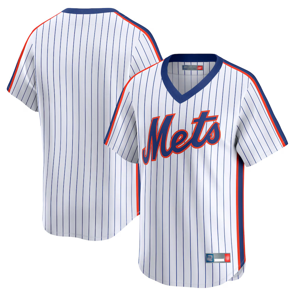Mdoa NY.Mets Blank Player White Cooperstown Collection T-shirt Game Stitched Jerseys
