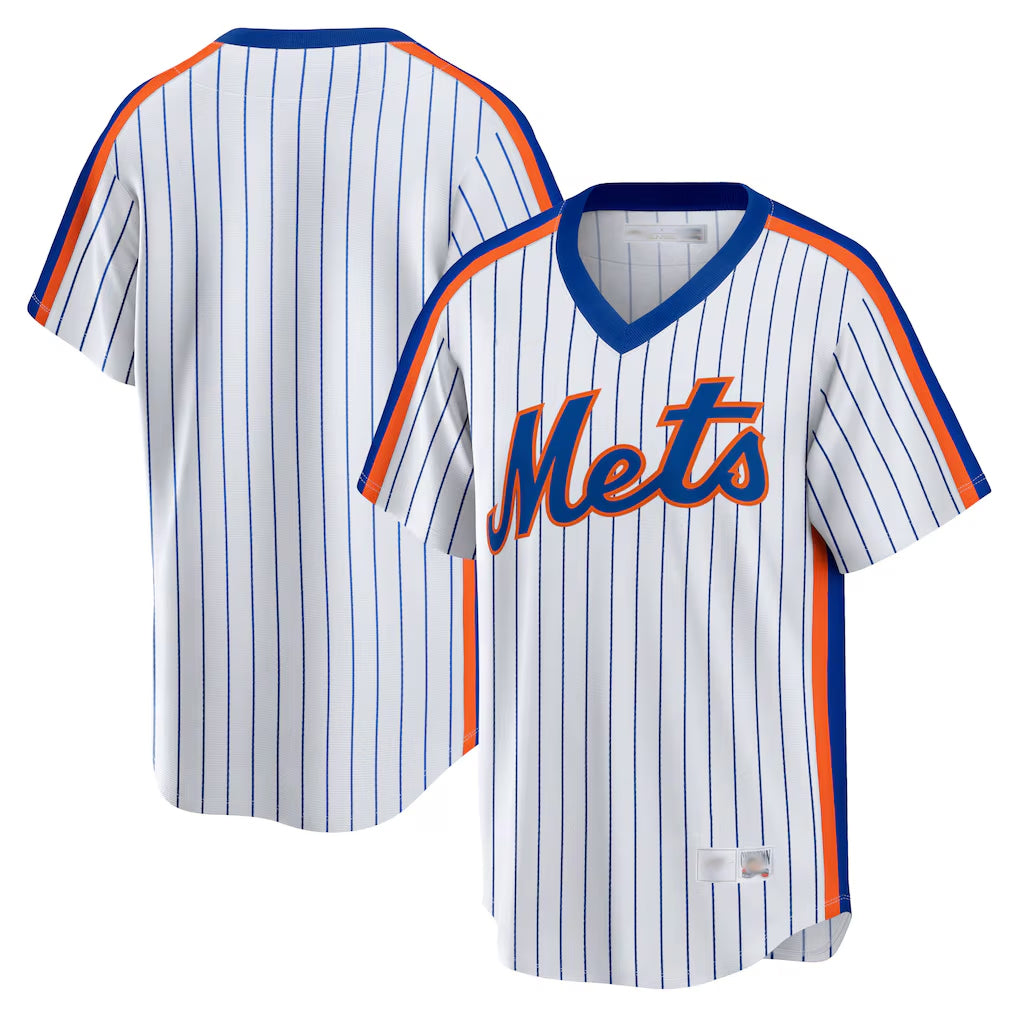 Mdoa NY.Mets Blank Player White Cooperstown Collection T-shirt Home Stitched Jerseys