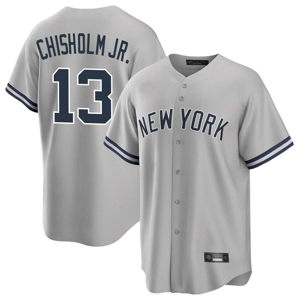 Mdoa NY.Yankees #13 Jazz Chisholm Jr Player Gray Road Game Stitched Jerseys
