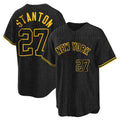 Mdoa NY.Yankees #27 Giancarlo Stanton Player Black Snake Skin City Game Home Stitched Jerseys
