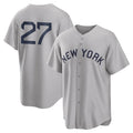 Mdoa NY.Yankees #27 Giancarlo Stanton Player Gray Field of Dreams Game Stitched Jerseys