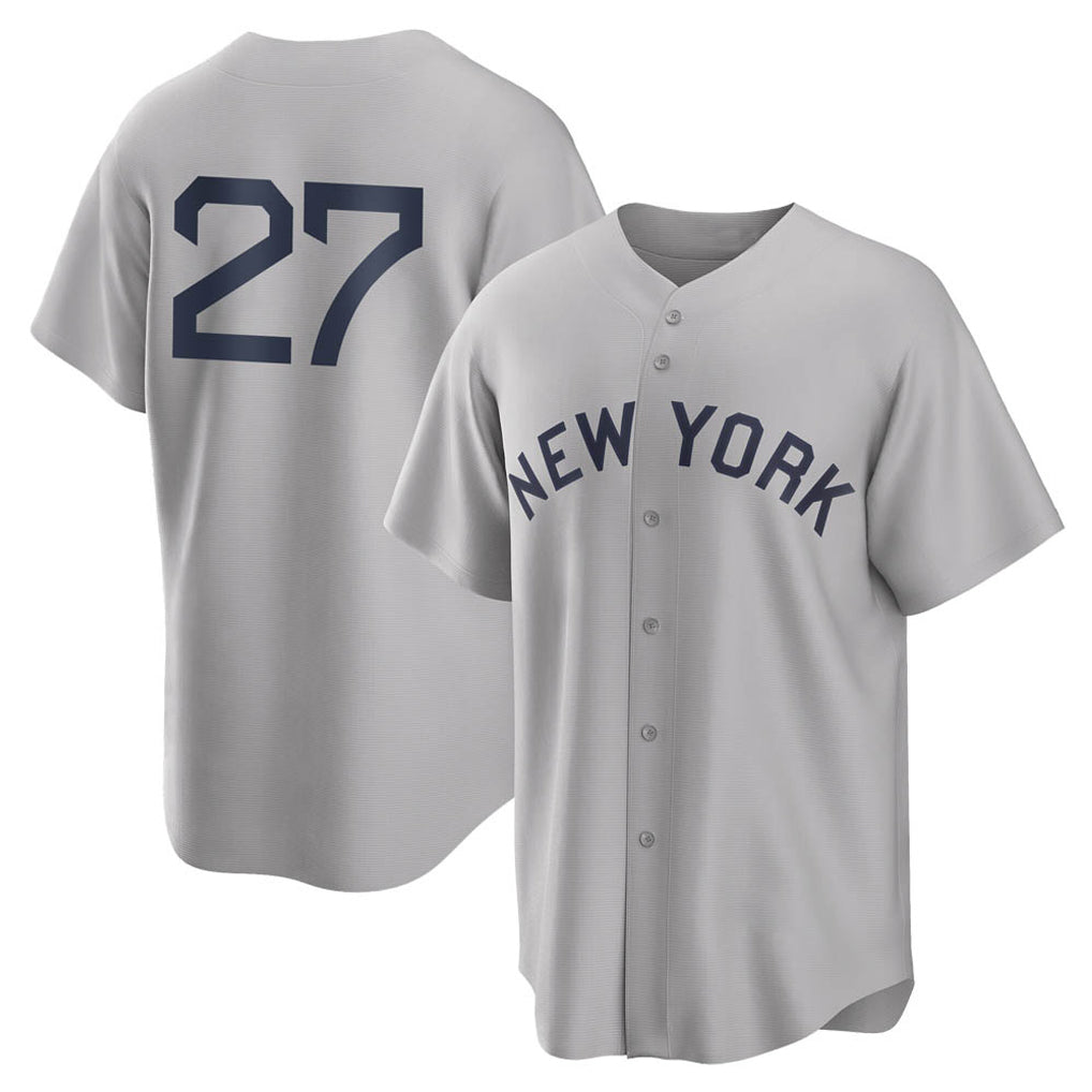Mdoa NY.Yankees #27 Giancarlo Stanton Player Gray Field of Dreams Game Stitched Jerseys