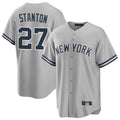 Mdoa NY.Yankees #27 Giancarlo Stanton Player Gray Road Game Stitched Jerseys