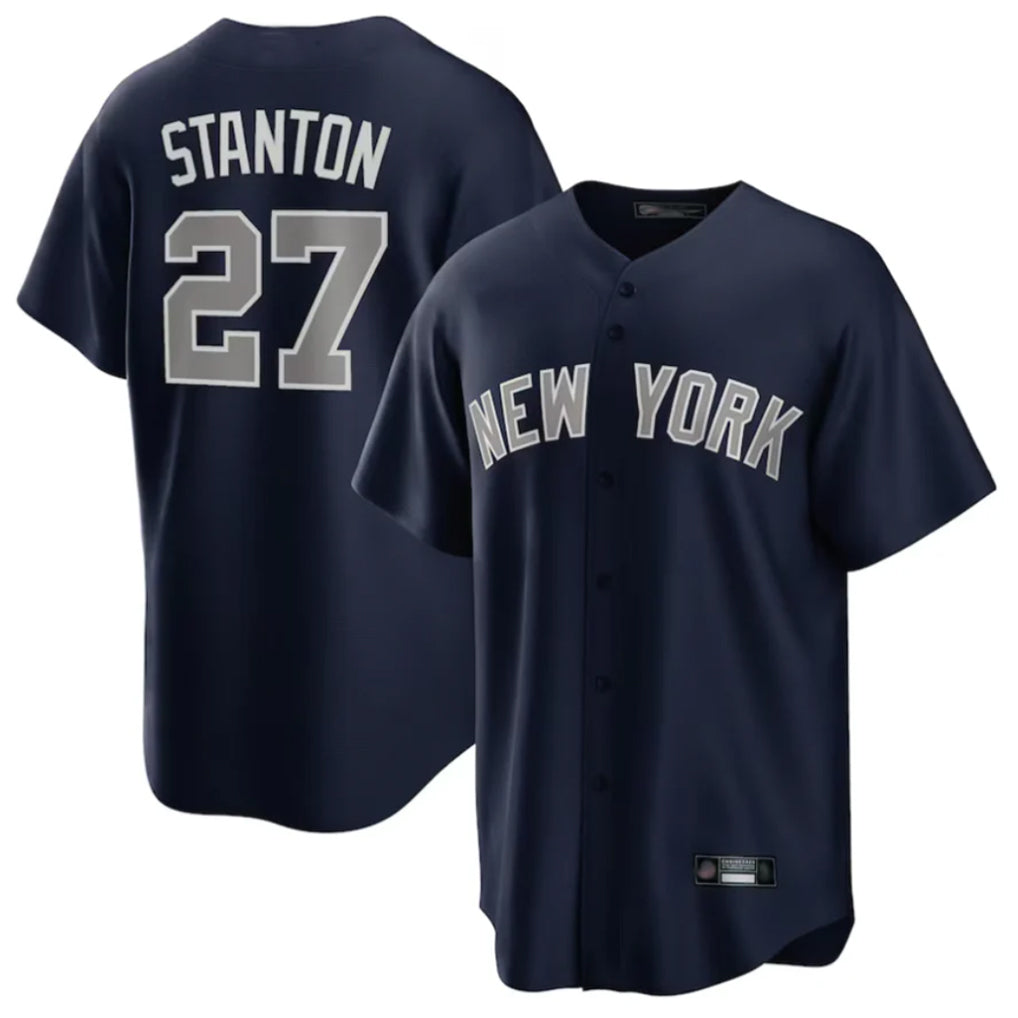 Mdoa NY.Yankees #27 Giancarlo Stanton Player Navy Replica Game Stitched Jerseys