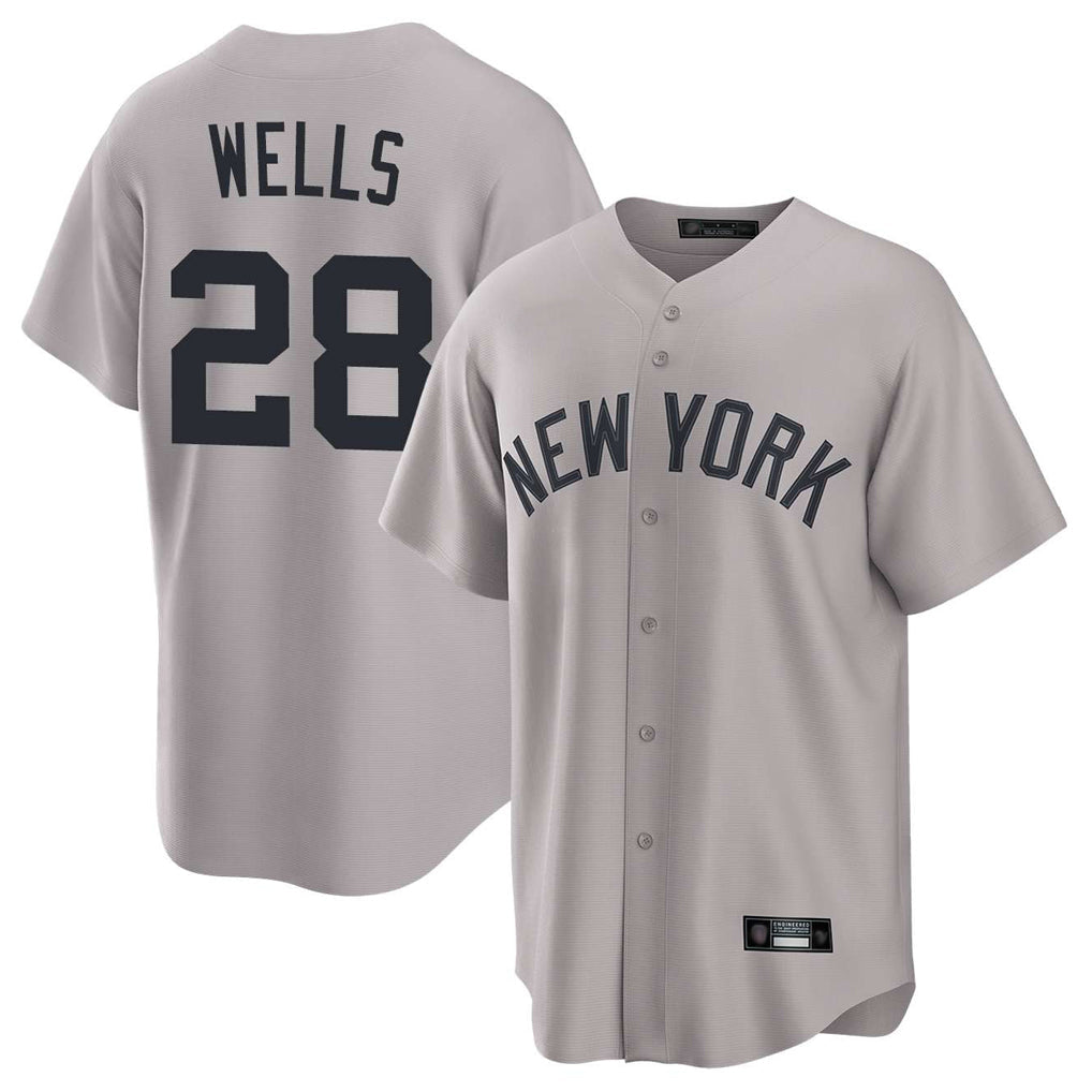 Mdoa NY.Yankees #28 Austin Wells Player Gray Game Home Stitched Jerseys