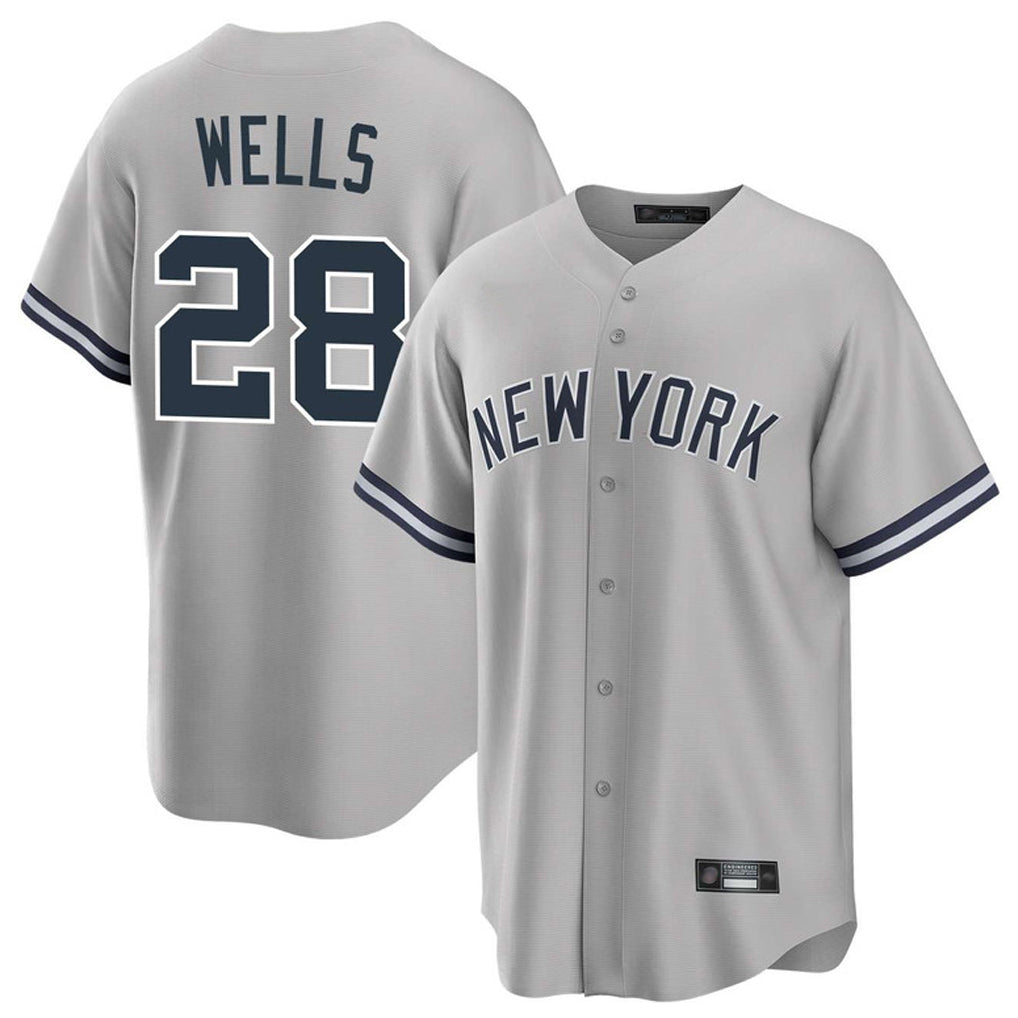 Mdoa NY.Yankees #28 Austin Wells Player Gray Road Game Stitched Jerseys
