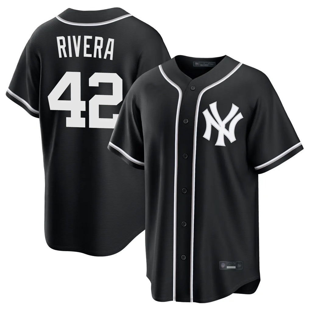 Mdoa NY.Yankees #42 Mariano Rivera Player Black Out Game Home Stitched Jerseys
